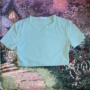 Zara light olive Green MEDIUM Top EUC buttery soft